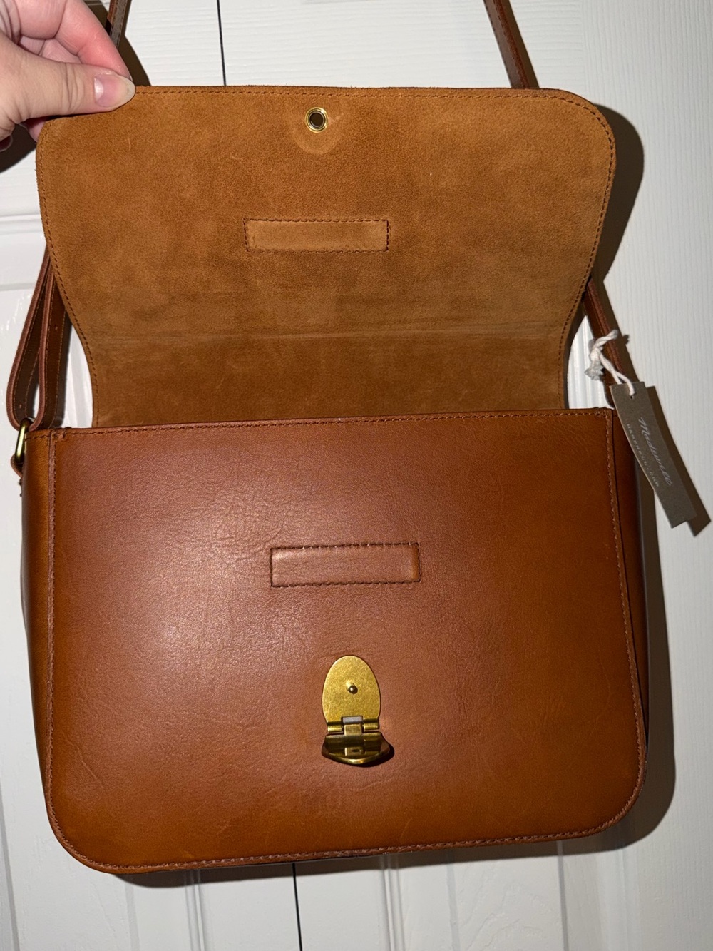 Madewell The Abroad Leather Shoulder Crossbody Bag Dark Toffee NWT - Picture 4 of 7